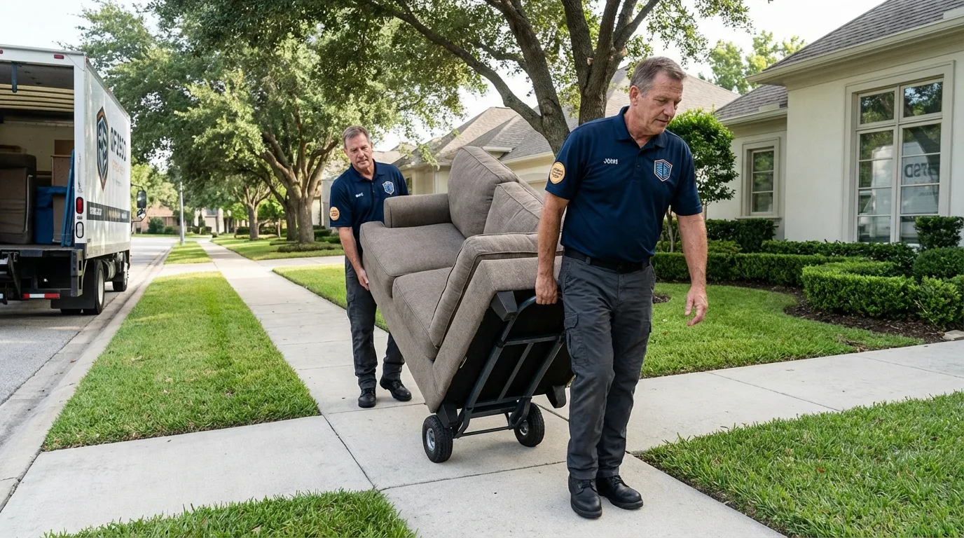 Local residential moving crew loading furniture in Cranberry Township, PA